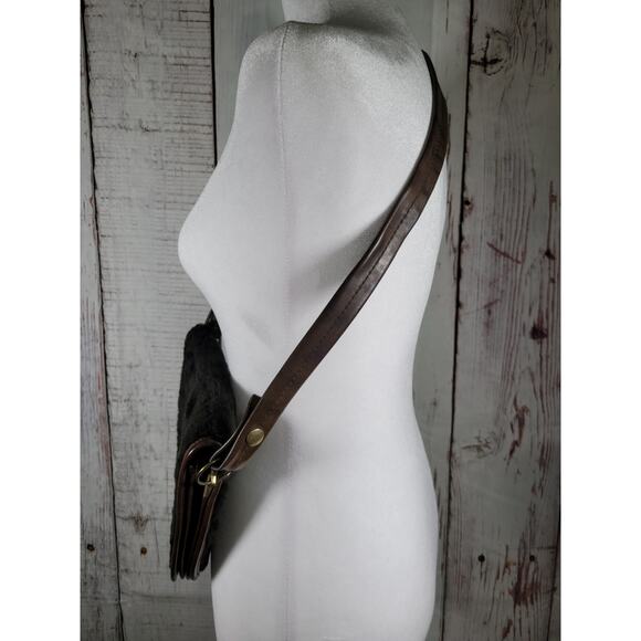 Vintage 1960's Brown‎ Faux Fur Handbag Purse - Picture 7 of 9